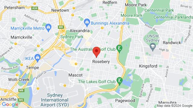 Mapa de la zona alrededor de Latin Junction, 1b/10 Durdans Ave, Rosebery, NSW, 2018, Australia