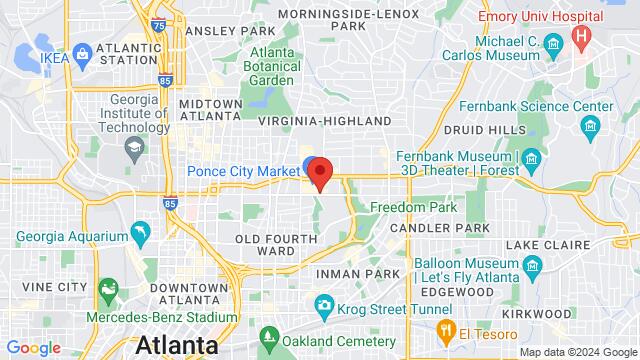 Map of the area around 680 North Avenue Northeast, Atlanta, GA, US