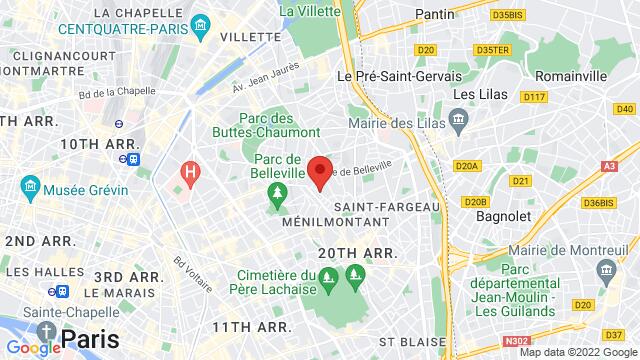 Map of the area around 46 Rue des Rigoles 75020 Paris