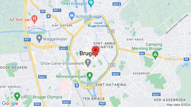 Map of the area around Vismarkt - Brugge