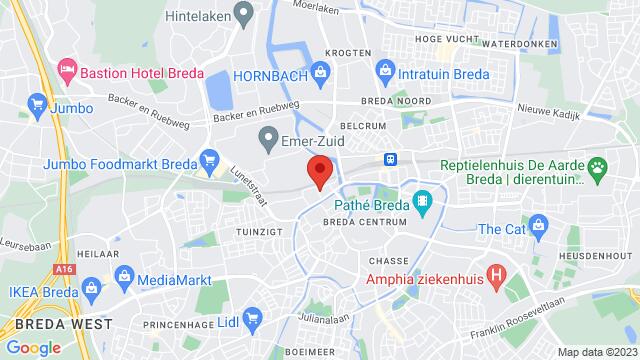 Map of the area around Gieterijstraat 8A, 4814 DA Breda