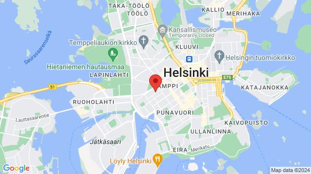 Map of the area around Eerikinkatu 27, FI-00180 Helsinki, Suomi,Helsinki, Helsinki, ES, FI