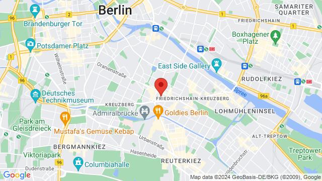 Karte der Umgebung von Oranienstraße 185, 10999 Berlin, Deutschland,Berlin, Germany, Berlin, BE, DE