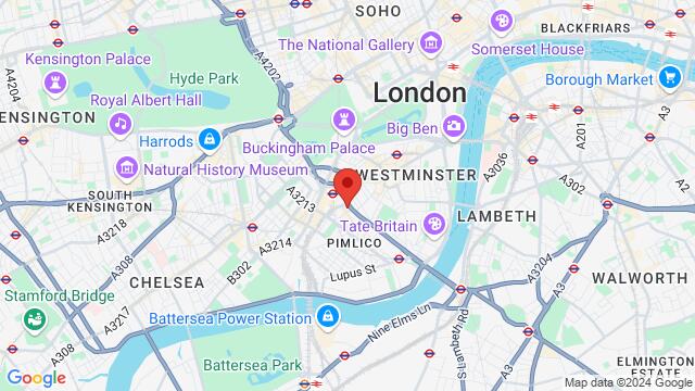 Map of the area around Vauxhall Bridge Rd,239, London, London, United kingdom