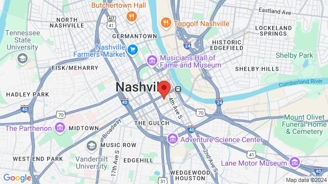 Map of the area around 501 Broadway,Nashville,TN,United States, Nashville, TN, US