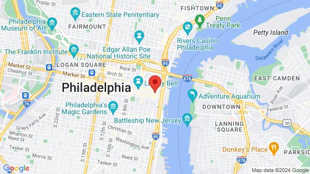 Map of the area around Lucha Cartel, 207 Chestnut St, Philadelphia, PA, 19106, United States