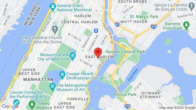 Map of the area around 2157 1st Avenue, 10029, New York, NY, US