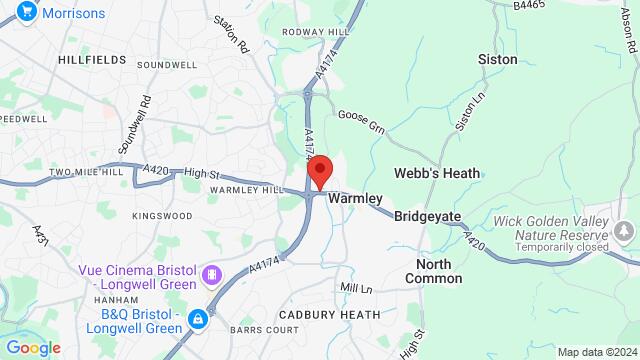 Mapa de la zona alrededor de Martin Hardwell, 43A Deanery Road, Bristol, BS15 9JB, United Kingdom,Kingswood, South Gloucestershire, Bristol, EN, GB