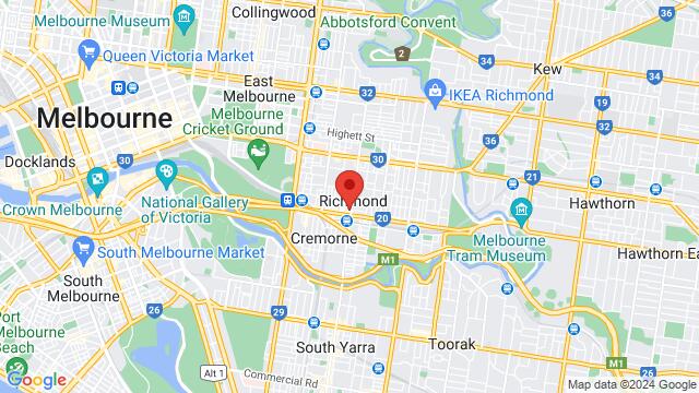 Map of the area around 432 Church St, Richmond VIC 3121, Australia,Melbourne, Victoria, Australia, Melbourne, VI, AU