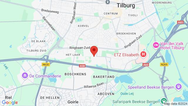 Map of the area around Olympiaplein 383, 5022 DX Tilburg, Nederland,Tilburg, Netherlands, Tilburg, NB, NL