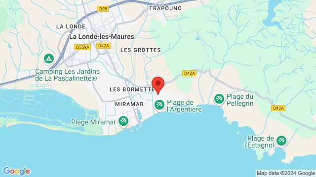 Map of the area around 395 Bd Plage de l'Argentière, 83250 La Londe-les-Maures, France