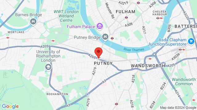 Map of the area around Le Fez Nightclub, 200 Upper Richmond Rd, London SW15 2SH, 200 Upper Richmond Rd, London, SW15 2SH, United Kingdom