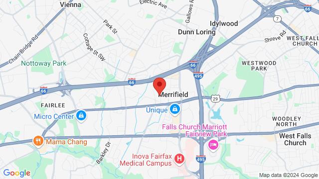 Map of the area around Crown Dance Studio, 2820 Dorr Avenue, Fairfax, VA, 22031, United States