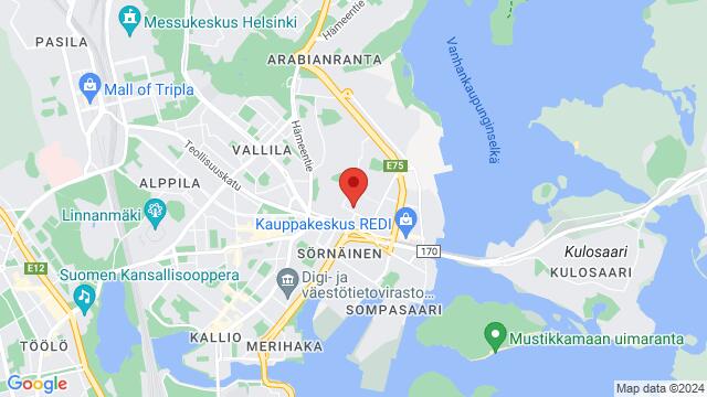 Carte des environs Työpajankatu 2,Helsinki, Helsinki, ES, FI