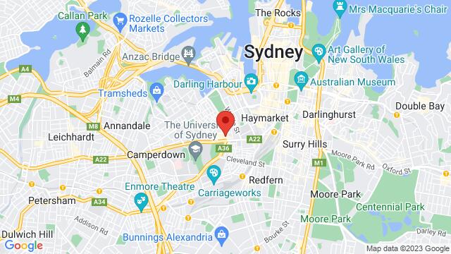 Carte des environs Off Broadway Hotel – Broadway Shopping Centre, 1 Bay St, Ultimo, NSW, 2037, Australia
