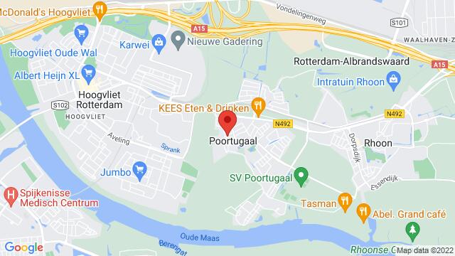 Map of the area around Kerkstraat 12, 3171 GG Poortugaal, The Netherlands