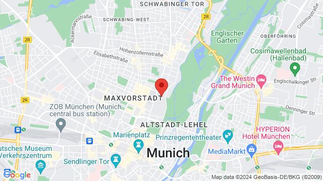 Map of the area around Veterinärstraße 6, 80539 München, Deutschland,Munich, Germany, Munich, BY, DE