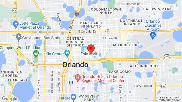 Map of the area around Novelty, 101 S Eola Dr, Orlando, FL, 32801, United States