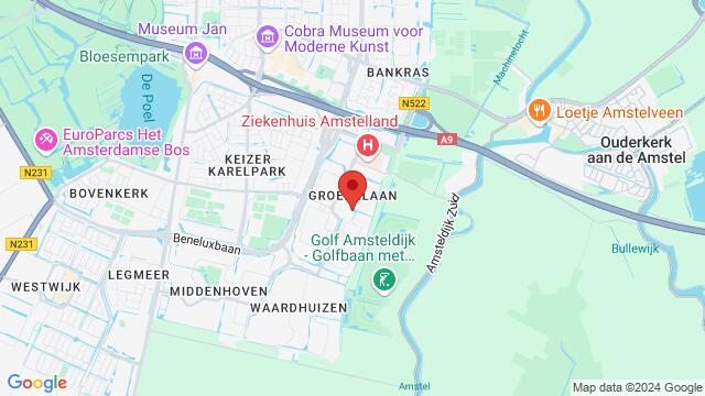 Map of the area around 140 Groenhof, Amstelveen, The Netherlands