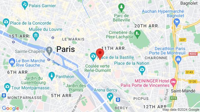 Map of the area around 25 Rue de Lappe 75011 Paris