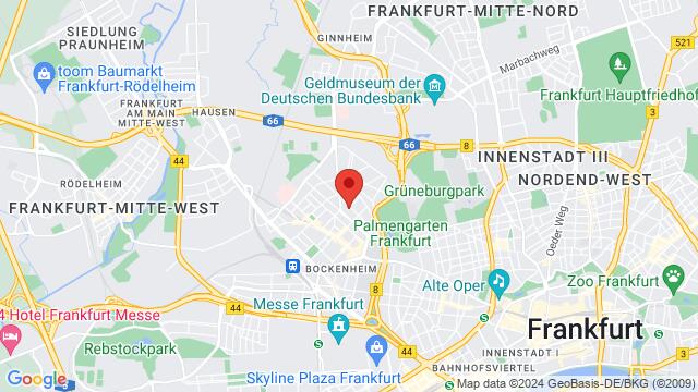 Map of the area around Sophienstr. 70, 60487, Frankfurt, HE, DE