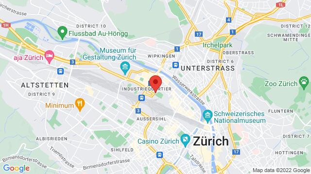 Map of the area around Viaduktstrasse 67, 8005 Zürich