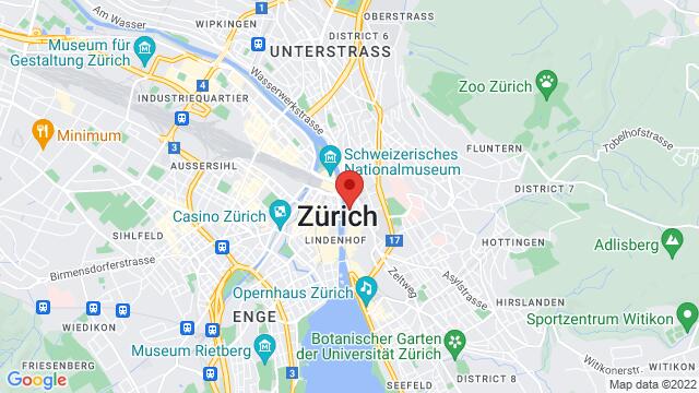 Map of the area around Studio Onespace, Limmatquai 116, Zurich 