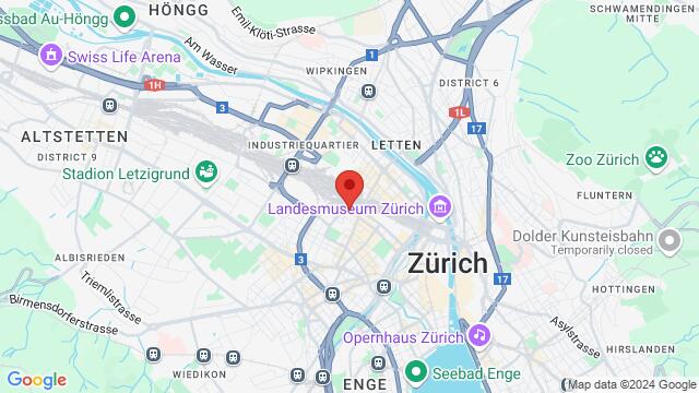 Karte der Umgebung von Schöneggstrasse 23, 8004 Zürich