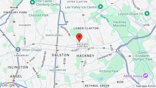 Map of the area around Acosta Dance Centre, Flat 14 Spinner House, London, Hackney, E8 4FF, United Kingdom