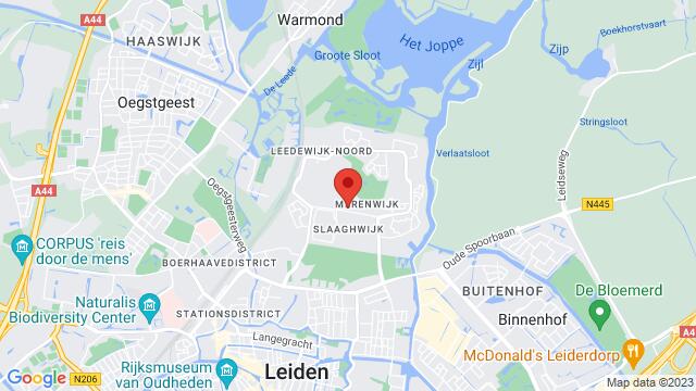 Map of the area around Bergmolen 2, Leiden, The Netherlands