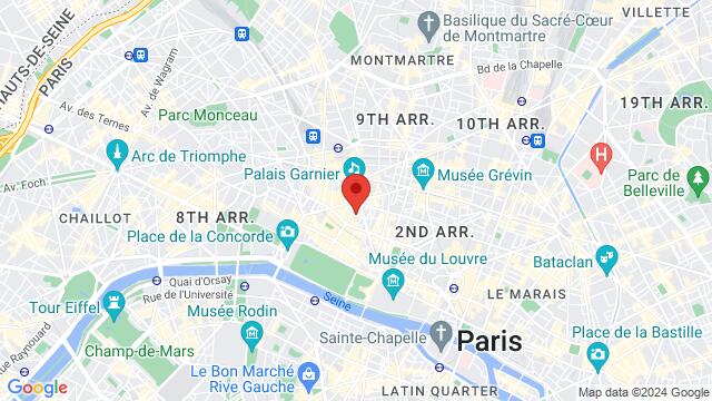 Map of the area around 9 rue Daunou 75002 Paris
