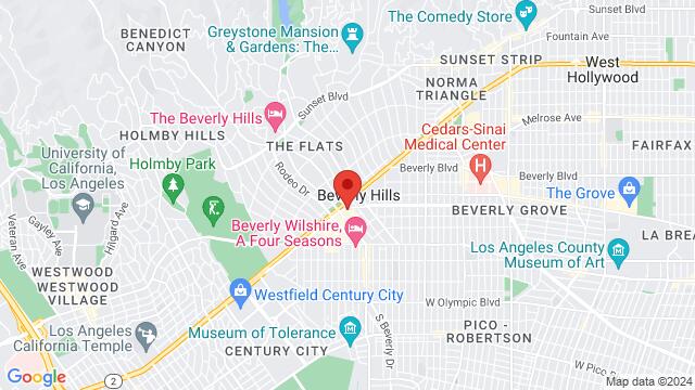 Map of the area around Tatel Beverly Hills, 453 N Canon Dr., Beverly Hills, CA, 90210, United States