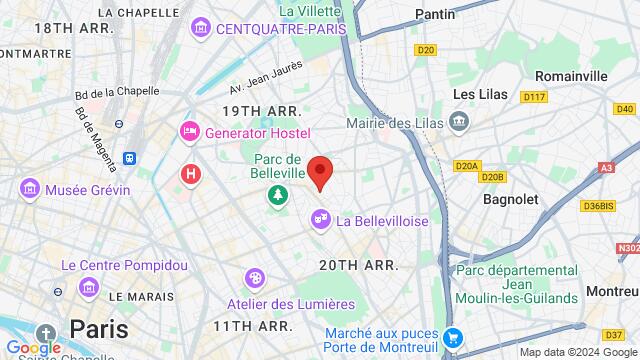 Map of the area around 46 rue des rigoles, 75020 Paris