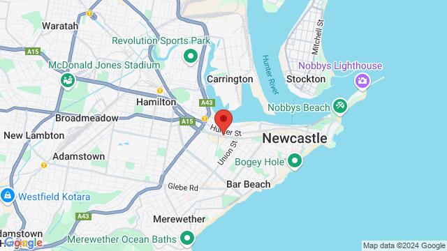 Karte der Umgebung von 15 Steel St, Newcastle West NSW 2302, Australia,Newcastle, New South Wales, Newcastle, NS, AU