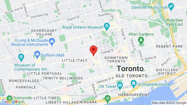 Map of the area around Taco Taco, 319 Augusta Ave, Toronto, ON, Canada