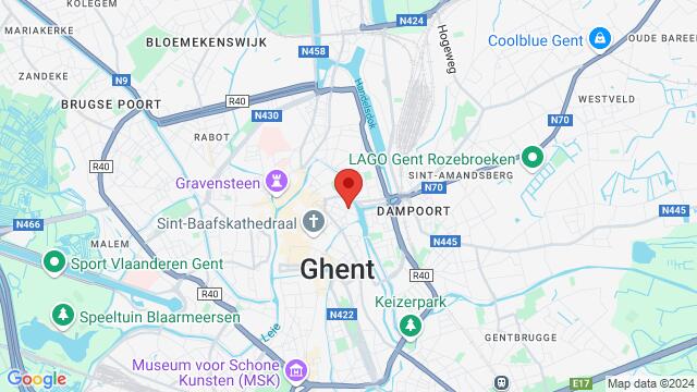 Map of the area around Tussen 't Pas 5, 9000 Gent, België,Gent, Belgium, Gent, OV, BE