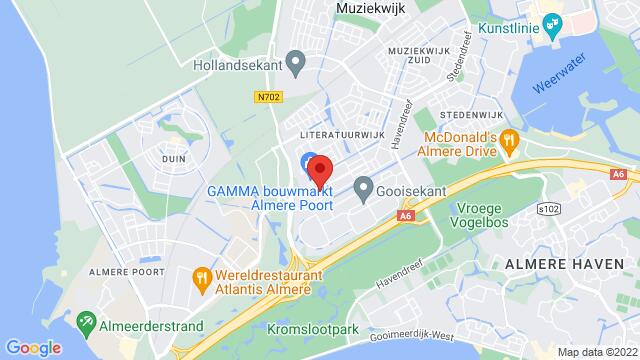 Kaart van de omgeving van Redactiestraat 10, Almere, The Netherlands
