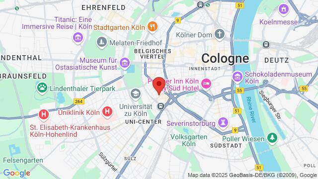 Map of the area around Zülpicher Straße 34, 50674 Köln, Deutschland,Cologne, Germany, Cologne, NW, DE