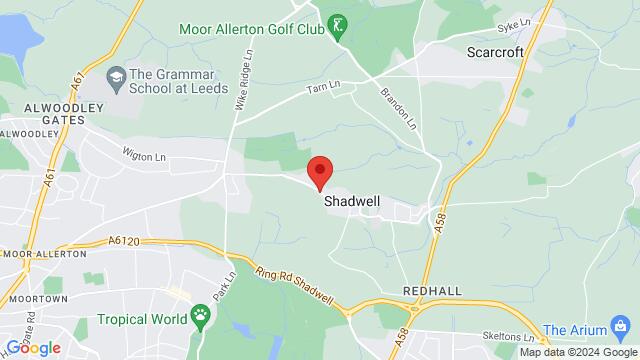 Map of the area around The Red Lion at Shadwell, Main Street, Shadwell,Bardsey, North Yorkshire, United Kingdom, Leeds, EN, GB