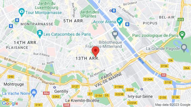 Map of the area around 105 rue de Tolbiac, 75013 Paris