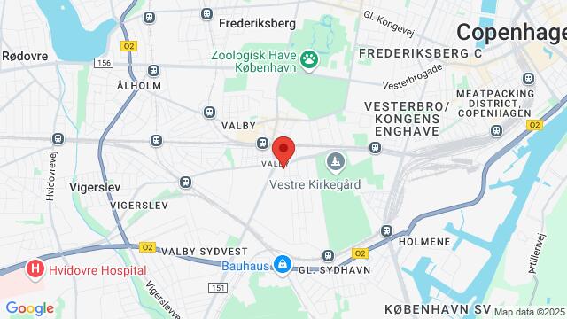 Map of the area around Valgårdsvej 4, 2500 København, Danmark,Copenhagen, Frederiksberg, SF, DK