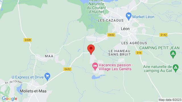 Map of the area around 2747 Avenue de l'Océan, Leon, France, 40550