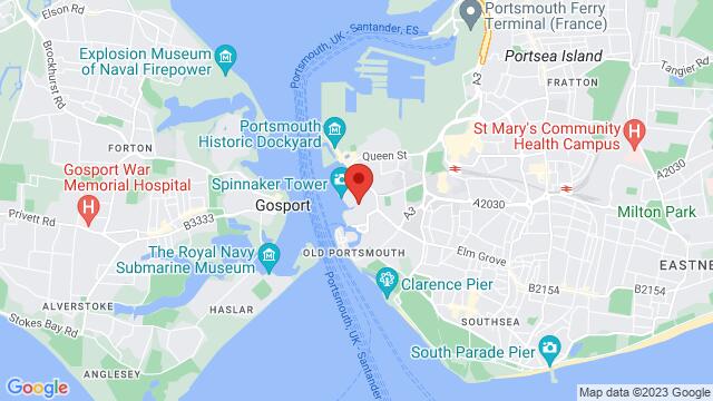 Map of the area around Gunwarf quays, Portsmouth,