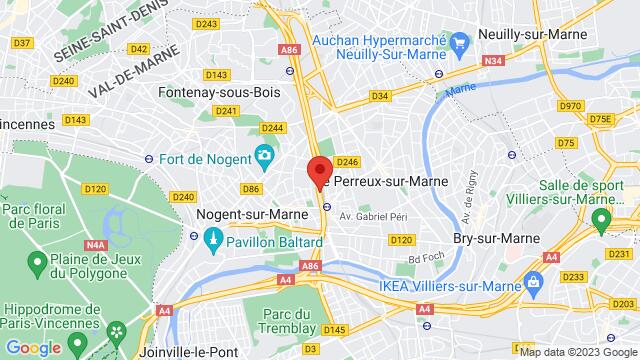 Map of the area around 2 rue Jean Monnet 94130 NOGENT SUR MARNE