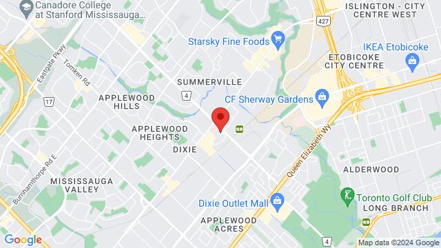 Map of the area around 2520 Dixie Rd, 2520 Dixie Rd, Mississauga, ON, L4Y 2A5, Canada