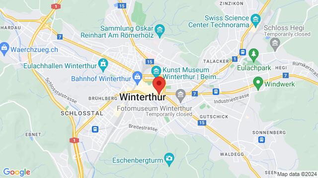 Carte des environs Alte Kaserne Winterthur, Technikumstrasse 8, Winterthur, Switzerland
