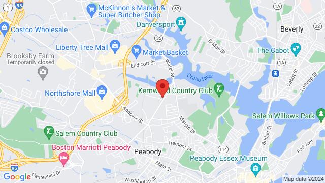 Map of the area around F355 Lounge, 58 Pulaski Street, Peabody, MA, United States