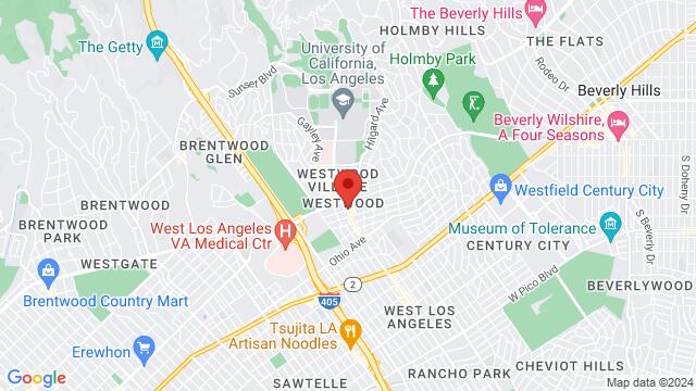 Map of the area around Dancer University – Westwood, 1256 Westwood Blvd, Los Angeles, CA, 90024, United States