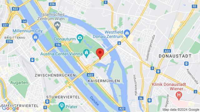 Mapa de la zona alrededor de 16 Wagramer Straße, Wien, Wien, AT