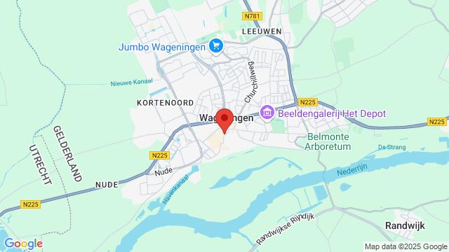 Map of the area around Grand Café Loburg - Wageningen (NL)